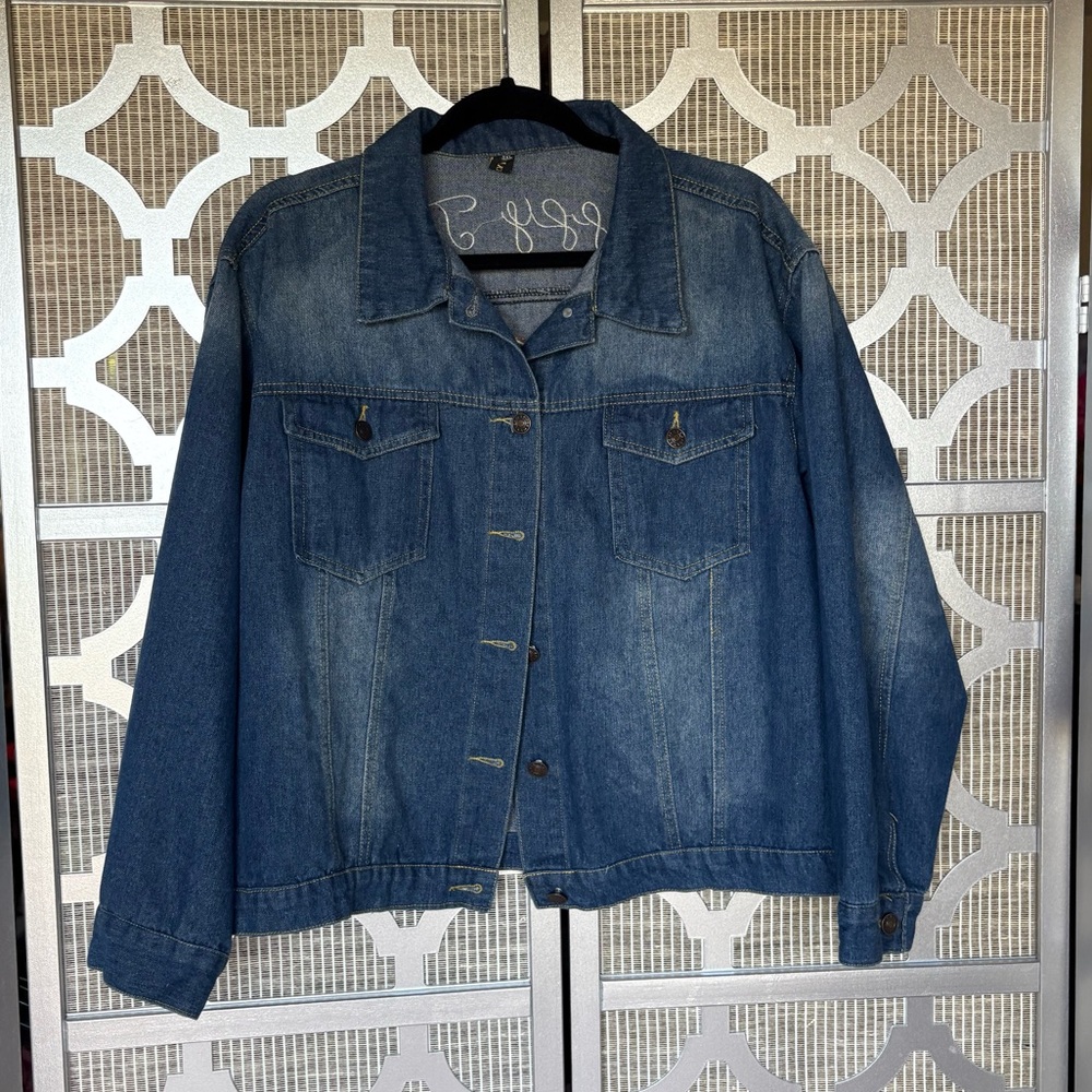 Source Unknown Dark Blue Jean Jacket - image 1